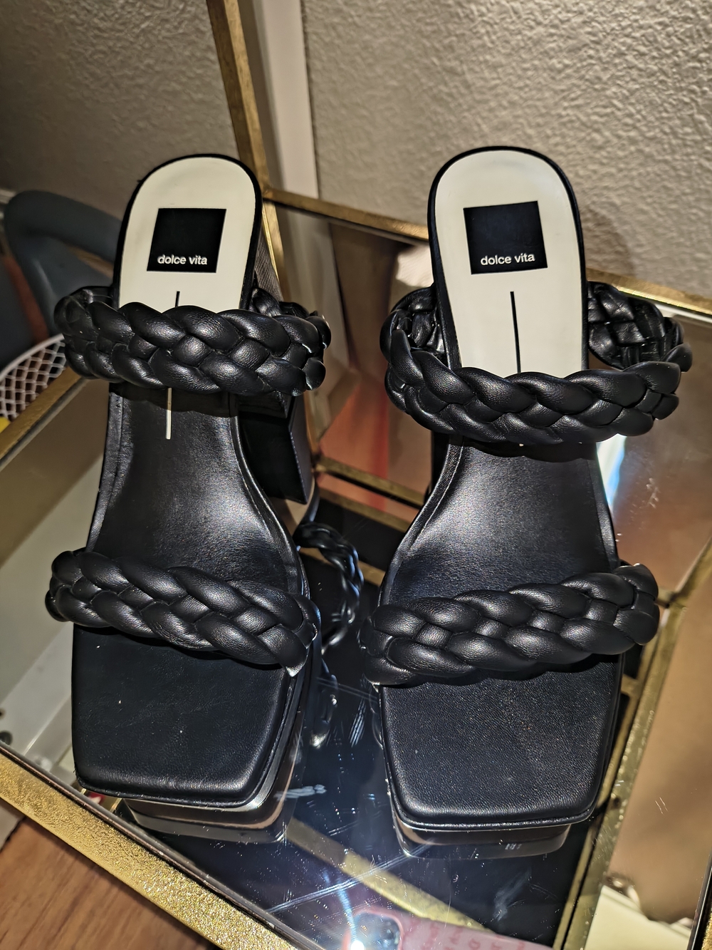 Dolce Vita Women's Black Braided Strap Sandals